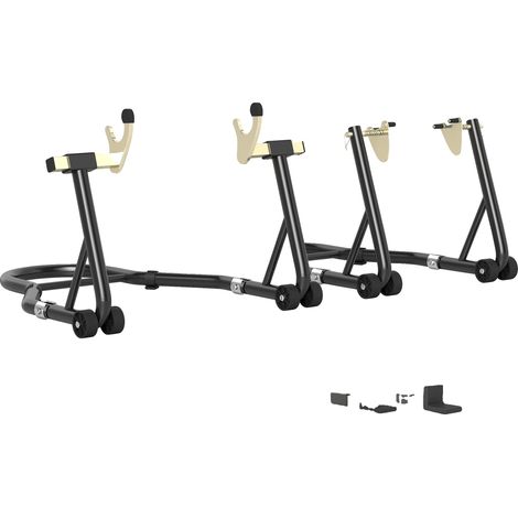Soporte para motocicleta, capacidad de carga de 390 kg, montaje universal, negro. (1/5)