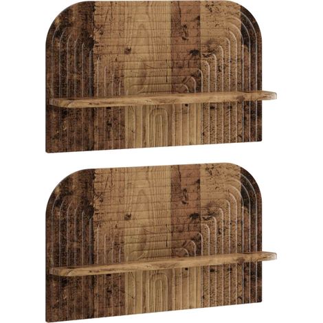 Scaffale da parete 2 pz Legno antico 60 x 13,5 x 37,5 cm vidaXL (1/5)