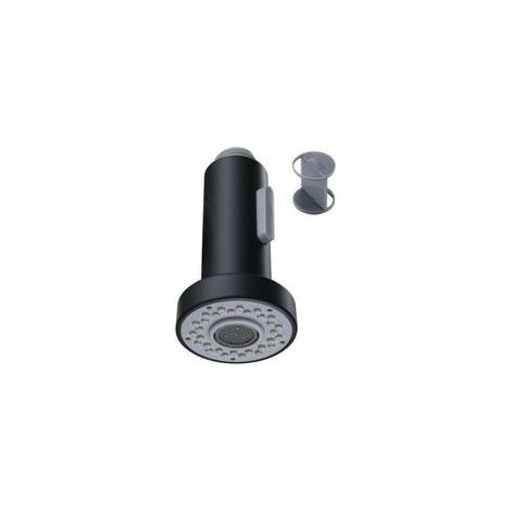 Douchette pour Robinet Cuisine 2 Modes Tête Robinet Cuisine Remplacement Douchette pour Rétractable Mitigeur Cuisine Noir Chromé G1/2 (1/4)