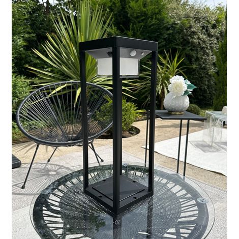 Lanterne LED solaire PICASSO, Noire, avec détecteur - 3 modes (1/4)