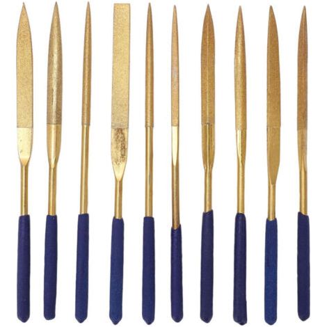 Limes Diamantées 10 Pièces, Ensemble De Limes à Aiguilles En Métal, Ensemble De Limes à Aiguilles Résistantes à la Corrosion Pour Pierre De Verre Métallique-4mm