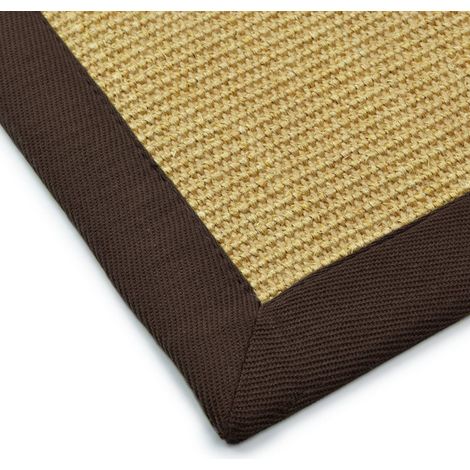 Tapis Sisal Amazonas Nature Bordure: Sahara / Cappuchino 200 x 200 cm