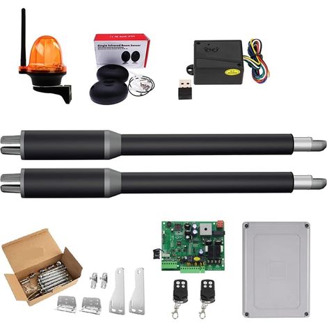 Kit d'ouvre-portes automatiques Double ouvre-porte moteur système de moteur porte automatique AC220V/AC110V pilote de porte battante actionneur plus proche ouvreur de costume parfait pour accessoires (1/5)
