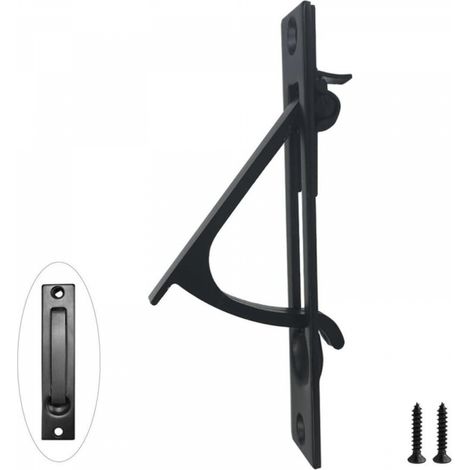 Poignée de porte coulissante escamotable,10 cm, Poignées à bords cachés,montage encastré(1,Noir) (1/5)