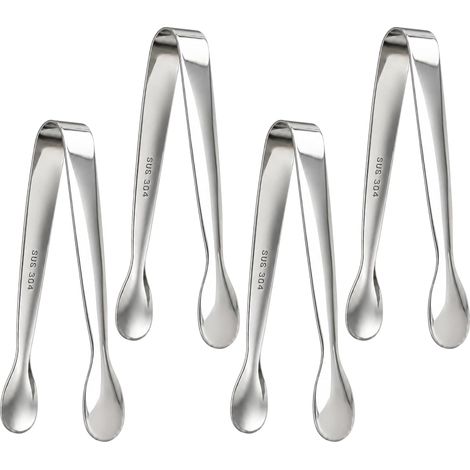 pince à sucre, pinces pour candy bar, pince à glaçons, pinces de service en acier inoxydable pour sucre, glace, dessert et pâtisserie, compactes pour maison, buffet, fête, pique-nique (1/5)