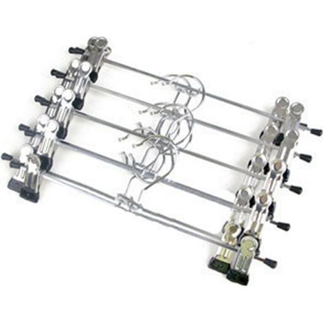 20 Lot de Cintre en Métal avec Pinces Acier Inoxydable Porte Vêtement (1/5)