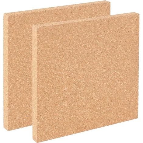 2PCS Square Notice Board 201x201mm Wooden Cork Board 15mm Thick Square Cork Board Cork Tiles for Wall Decoration, Parties and DIY (1/5)