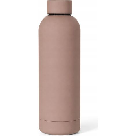 Botella térmica de acero de 500 ml para bebidas frías y calientes, color marrón.