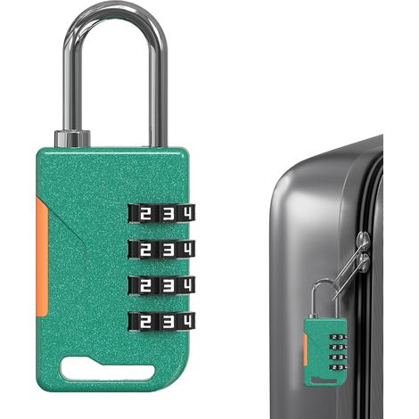 Cadenas À Combinaison Pour Casier 4 Chiffres Robuste Et Sécurisé en de Zinc pour Extérieur et Usage Intensif - Maison Valise Bagage Sacs Sac Dos Vert (1/5)