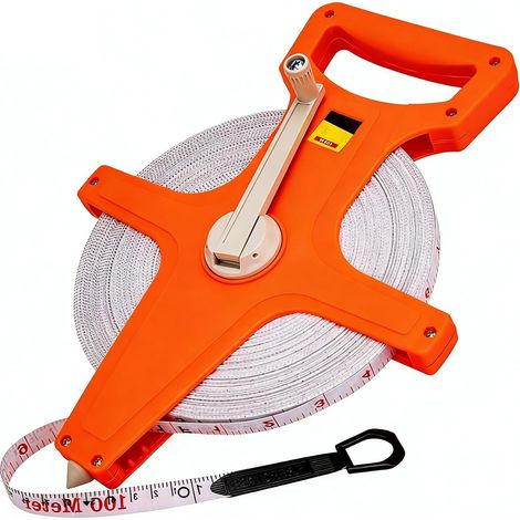 Decametre 100M, Ruban d'Arpenteur en Fibre de Verre, Double Face Mètre Ruban, Fiberglass Tape Measure, pour l'Ingénieur, la Cour et Terrain (1/5)
