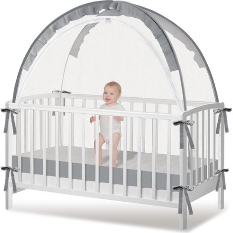 Moustiquaire Lit Bébé 70x140cm,Moustiquaire Pliable pour lit à barreaux avec Sac de Transport (1/5)