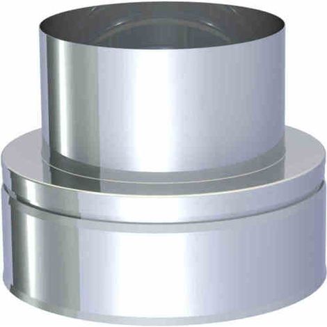 Pièce d'adaptation inox Femelle monoparoi à Mâle double paroi Ø 180
