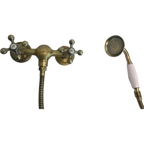 Robinet de douche cuisine mural bronze, vieux laiton, ancienne