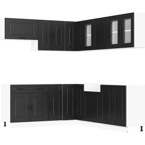 Maison Exclusive - Set Mobili da Cucina 11 pz Kalmar Neri Legno Multistrato