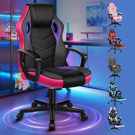 Schreibtischstuhl Gaming Stuhl höhenverstellbar Mega Lila Mega Serie (1/5)