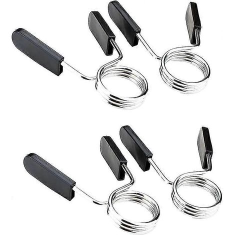 2 paires de colliers à ressort de 25 mm (1 pouce), 4 pinces pour barres d'haltères de 25 mm uniquement, pour le verrouillage de barres d'haltères standard lisses et solides. (1/5)