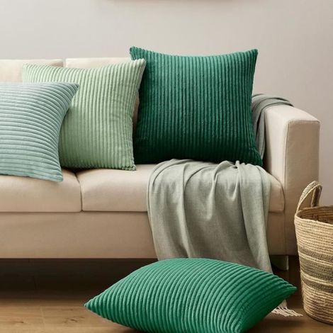 Housse De Coussin - Velours Côtelé - Pour Canapé Chambre Décoration Intérieure - 40x40 Cm - Lot De 4 (1/4)
