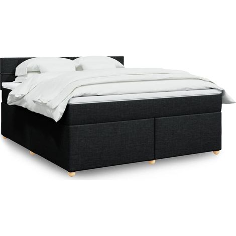Boxspringbett mit Matratze Schwarz 180x200 cm Stoff vidaXL (1/5)
