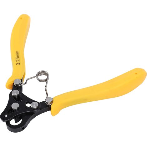 Pince à boucler en une étape de 2,25 mm à 9 broches pour fil d'artisanat de calibre 18 à 26, finition or, argent, cuivre et fer, poignée jaune (1/5)