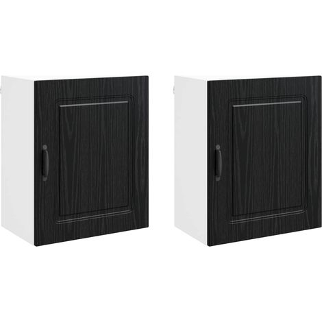 Maison Exclusive - Pannello lavastoviglie Kalmar 2 pcs Rovere Nero 50 x 31 x 60 cm