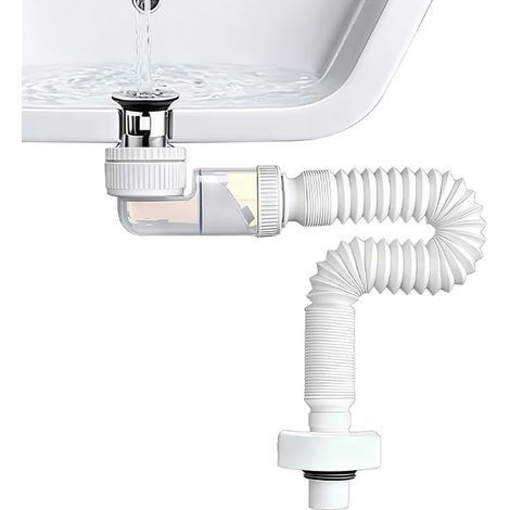 Siphon Lavabo Evacuation Evier 1 1/4", Tuyau de Vidange Tuyau Syphon Evier Evier Salle de Bain, Cuisine (1/3)