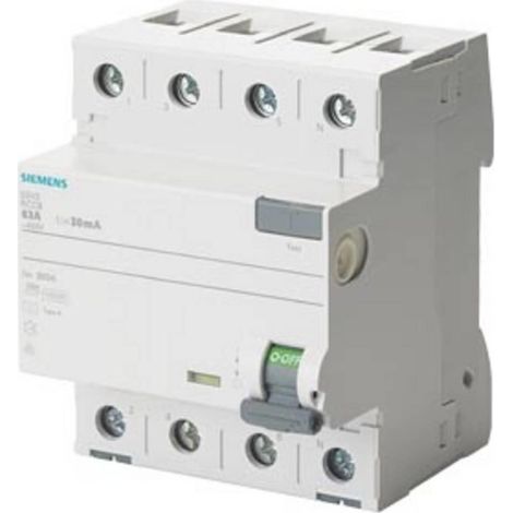Siemens 5SV33463 Interruttore differenziale bianco 63A 0,03A