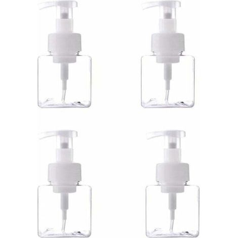 4pcs 250 ml Boîteille de Distribution en Plastique Transparent, Distributeur de Savon Manuel, Boîteille de Distributeur de Savon, Adapté au Savon Liquide et au Désinfectant pour Les Mains-Fei Yu (1/4)