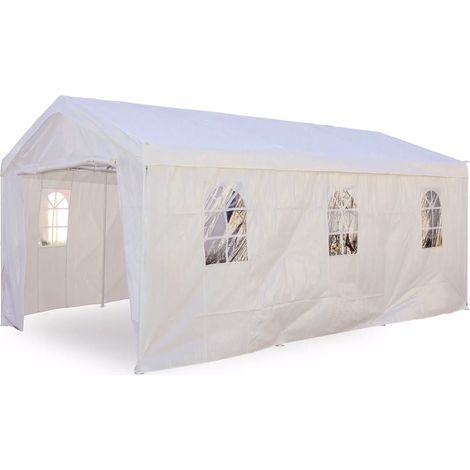 Tendostruttura da Giardino in Acciaio 3x6m Becker Carport Garage Bianco