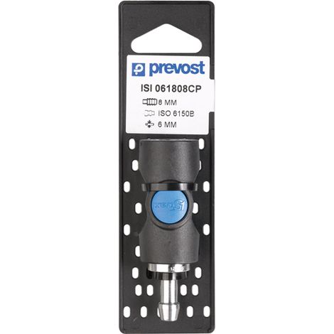 Prevost – Raccord rapide de sécurité – Tuyau cannelé 8mm ISO B6 – Embout femelle en corps composite – Pression max 10 bars (1/5)