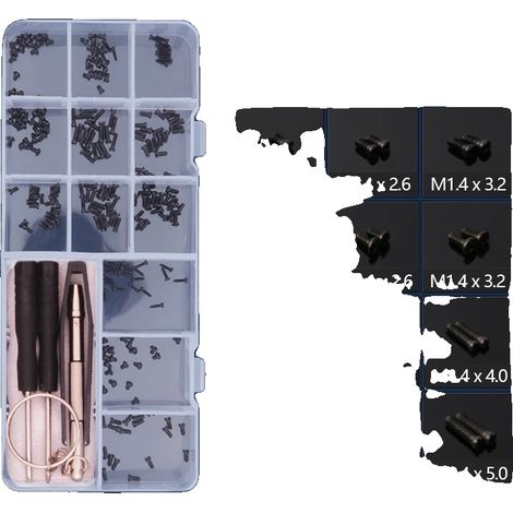 Kit per la riparazione di occhiali, cacciavite multifunzione, set di attrezzi portatile, viti Phillips nere (1/2)