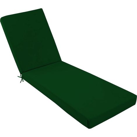 Matelas de bain de soleil 2 segments, 60 x 190 cm, imperméable, housse amovible, mousse de polyuréthane premium 4 cm, fixation élastique, coloris vert foncé (1/5)