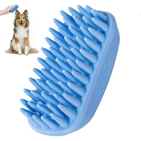 Brosse de bain pour chien, brosse de toilettage en caoutchouc pour shampoing, brosse de douche en silicone pour chien, peigne de massage pour chiens et chats à poils courts et longs (1/5)