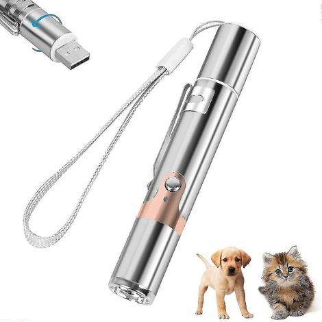 Interaktives Katzenspielzeug mit LED-Zeiger für Katzen und Hunde, 7-in-1-USB-wiederaufladbares Katzen-Fangspielzeug mit 5 Mustern, lila Licht, Urinflecken überprüfen, Nachtlicht (1/5)