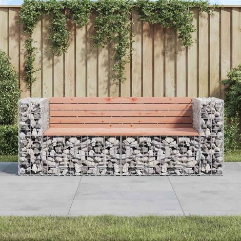 vidaXL Banc de jardin design gabion 184x71x65,5 cm bois massif douglas (1/5)