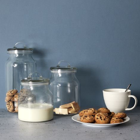 Bocal en Verre - COOK CONCEPT - Pratique - Transparent et Argent (1/2)