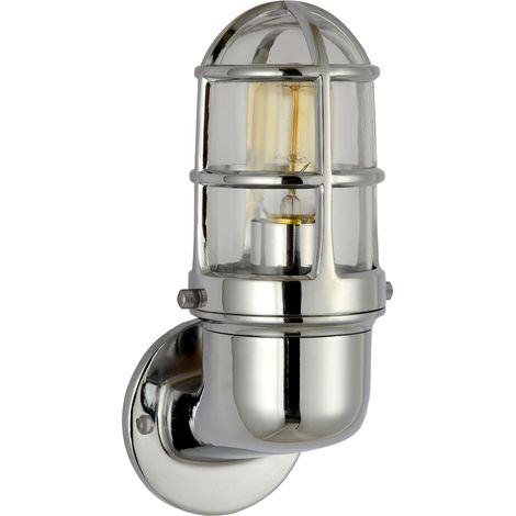 Applique loft cromata Polux LUND E27 IP44 1 luce 30cm (1/5)