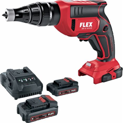Flex Akku-Trockenbauschrauber DW 45 18.0-EC inkl. 2 Akkus 2,5 Ah + Ladegerät