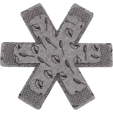 Protection pour casseroles et poêles, tapis de protection pour le fond des casseroles, antidérapant et isolant thermique, évite les rayures et les dommages lors de l'empilage.
