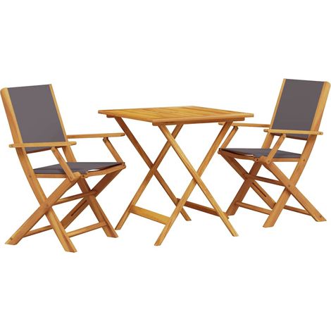 Maison Exclusive - Set da Bistrot 3pz Antracite in Tessuto e Legno Massello (1/5)