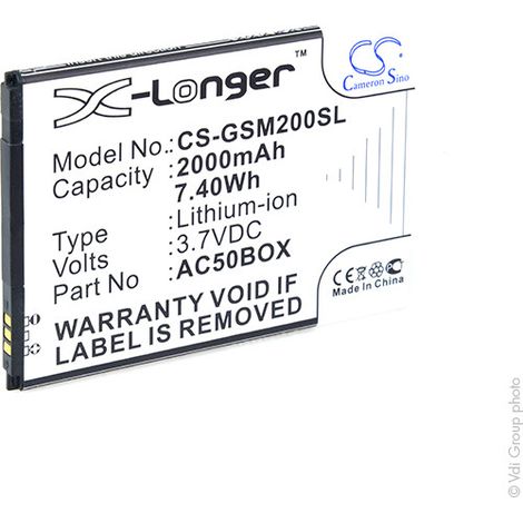 NX - Batterie téléphone, smartphone, GSM pour Archos 3.7V 2000mAh - AC50BOXAC500BNEAC5 (1/3)