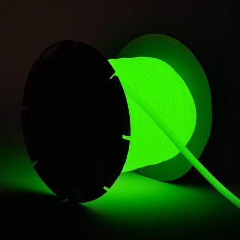 Striscia LED Neon Regolabile 220 V Bobina da 50 m Circolare 8 W/m Taglio ogni 100 cm IP65 N-FLEX14 Verde