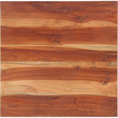 Dessus de table-Plateau de table de remplacement bois massif d'acacia 25-27 mm 60x60 cm (1/5)