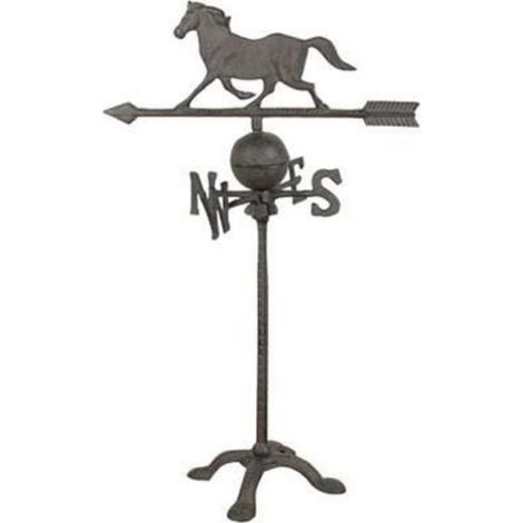 Indicateur de vent avec cheval en métal mat et résistant