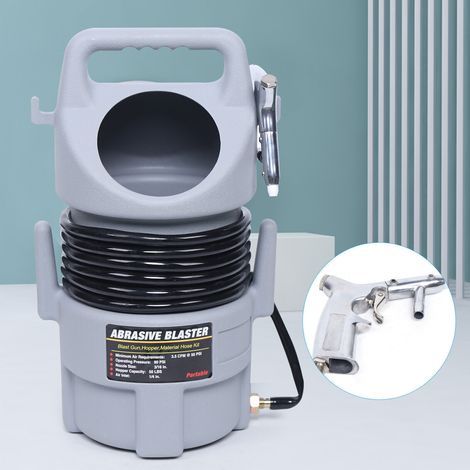 Mobile Air Compressor Sandblast Gun 50 lbs Sand Blaster Pneumatic Blasting Tool (1/5)