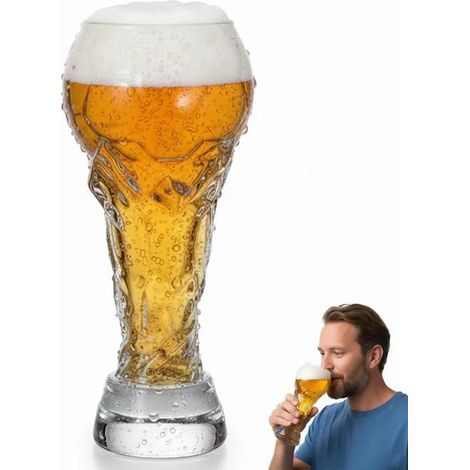 Coupe du monde football verre à bière 450ml en cristal, design original pour supporters, cadeau idéal pour homme, bar (1/5)