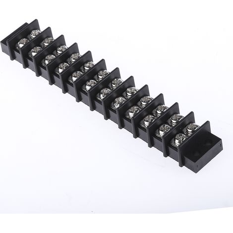 Rs Pro – Bornier de raccordement 12 pôles – A visser – Section 4mm² – Courant 20A – Montage libre ou sur panneau – Polyamide noir