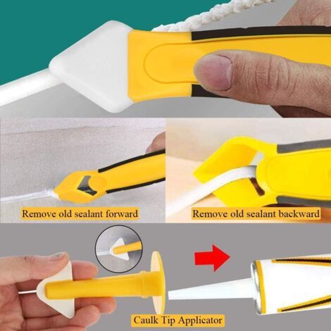Ensemble de 16 outils pour mastic et scellant silicone, comprenant des outils pour retirer le mastic et le scellant, kit de finition pour salle de bain et cuisine. (1/4)