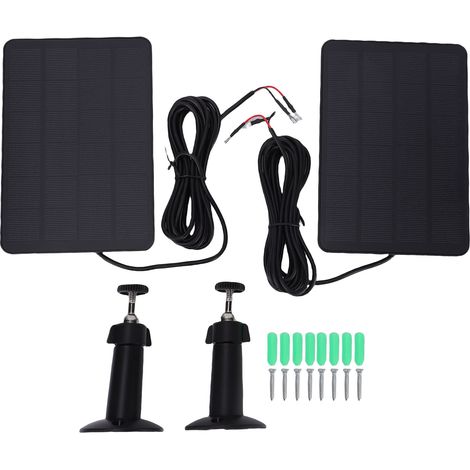 Lot de 2 panneaux solaires 10 W adaptés pour caméra de sécurité Ring Spotlight Cam Plus/Pro (batterie) Stick Up Cam/Pro sans fil extérieur étanche à l'eau réglable à 360 degrés (1/5)