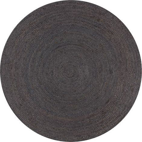 Tapis fait à la main, Tapis de salon,Tapis décoratif pour chambre Jute Rond 120 cm Gris foncé MKS21518 (1/5)