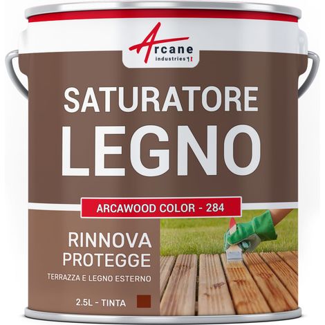 Saturatore per legno, a base di oli naturali vegetali - ARCAWOOD COLOR 284 - 2,5 L (fino a 12,5 m²) Mogano - Tinta Rossa - ARCANE INDUSTRIES (1/5)